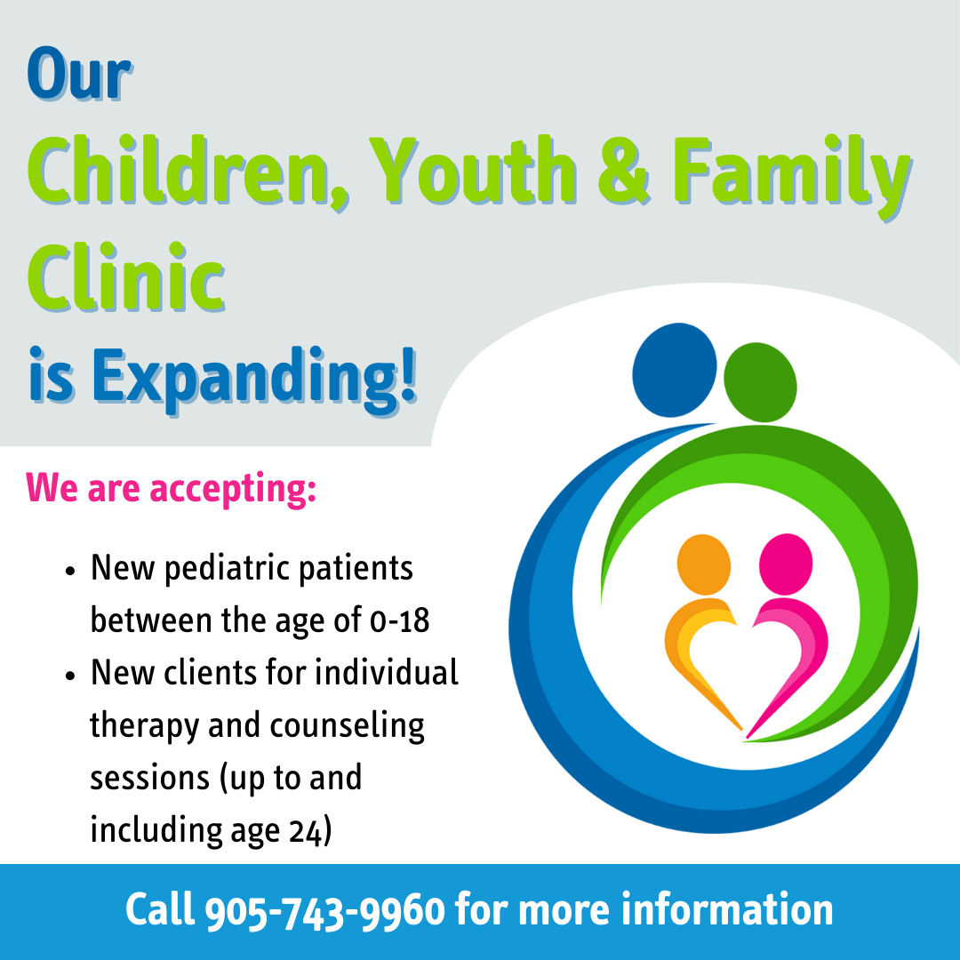 A graphic explaining the Child Youth and Family Clinic