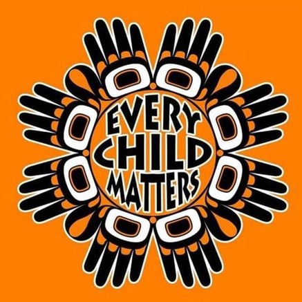 Every Child Matters written in black on an orange background