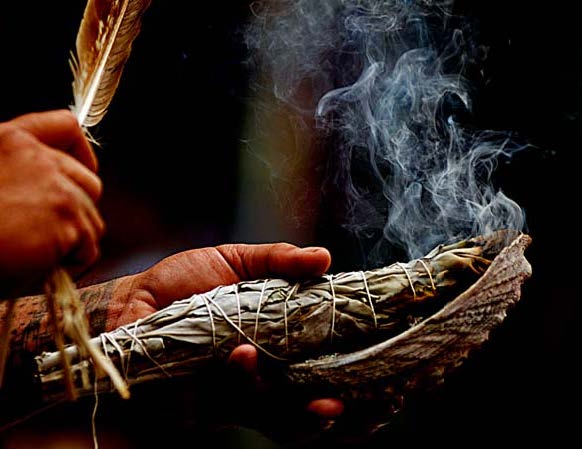 Close up of a smudging.